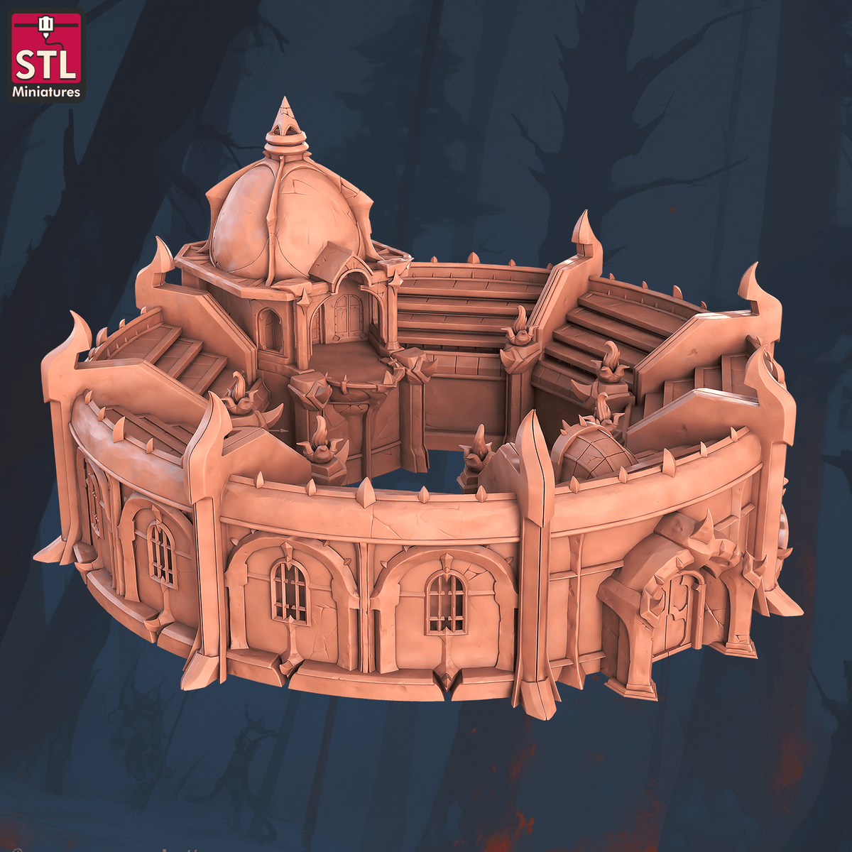 Charming Terrain 3D printed terrain (28mm) r61 battle arena coliseo 1 3D Printed STL Minatures Battle Arena 28mm 32mm