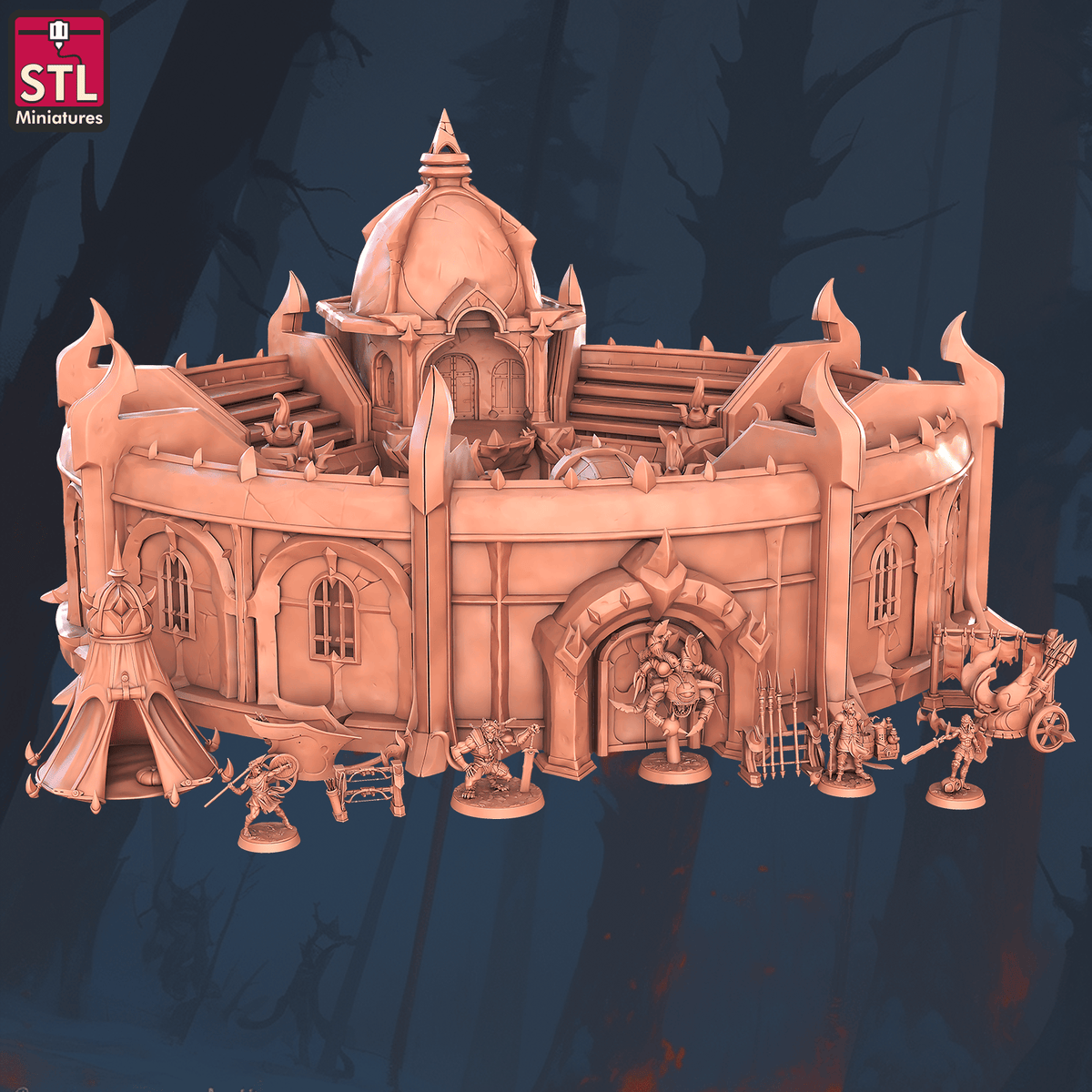 Charming Terrain 3D printed terrain (28mm) r61 battle arena set 3D Printed STL Minatures Battle Arena 28mm 32mm