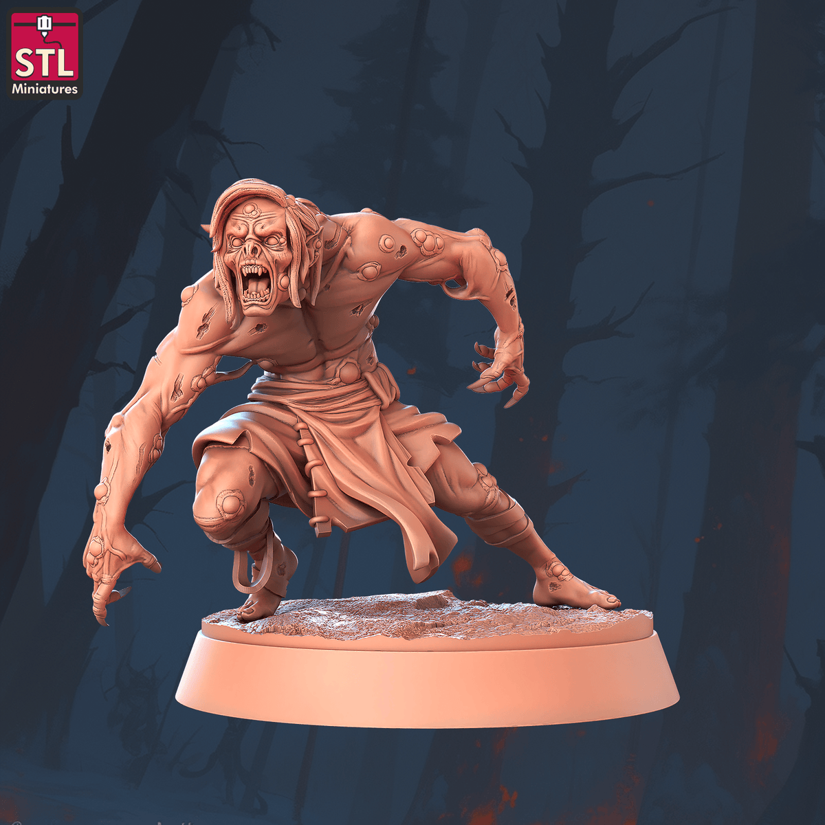 Charming Terrain 3D printed terrain (28mm) r61 ghoul rotter a 1 3D Printed STL Minatures Ghoul Rotter 28mm 32mm
