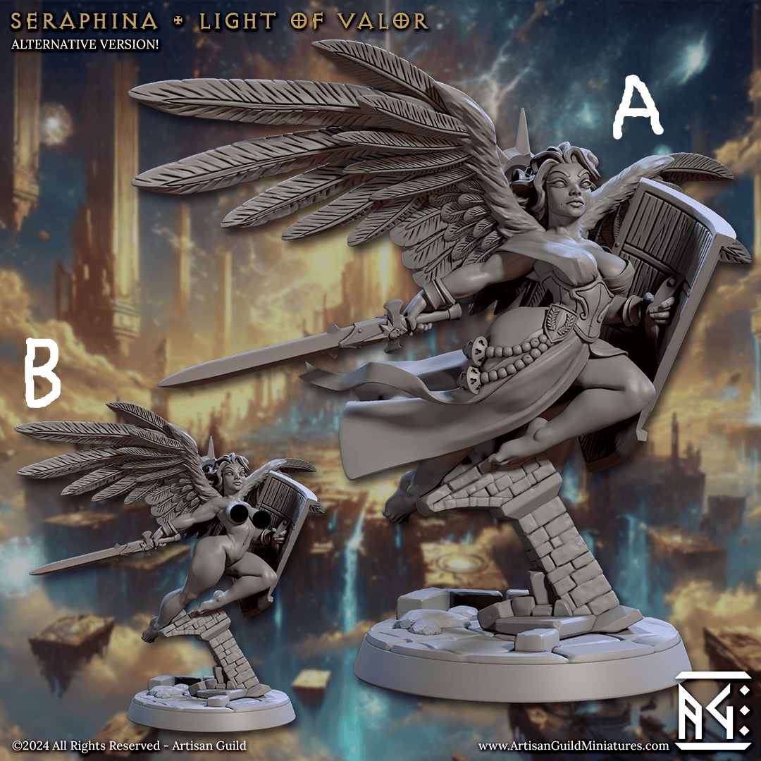 3D Printed Artisan Guild Seraphina - Light of Valor Wrath of the Malakim Set 28mm 32mm - 3D Printing Boss 
