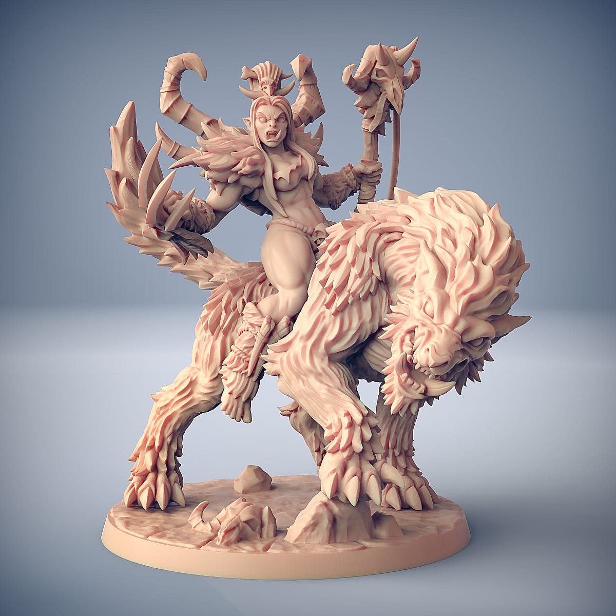 3D Printed Artisan Guild Vesdra on Gorefang (Worg) Orc Barbarians Set  28mm 32mm - 3D Printing Boss 
