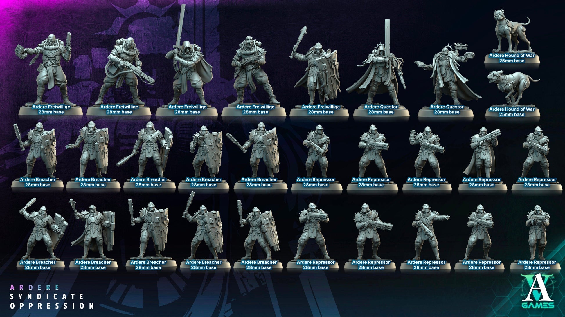 3D Printed Archvillain Games Ardere Questor Ardere - Syndicate Oppression 28 32mm D&D - 3D Printing Boss 