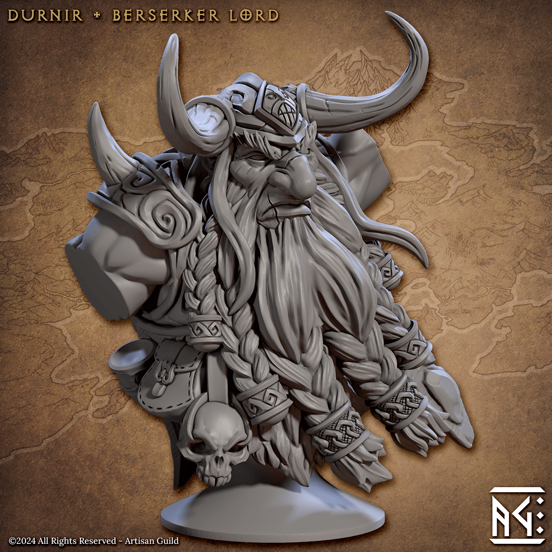 3D Printed Artisan Guild Dwarf Berserkers Busts 28mm 32mm - 3D Printing Boss 
