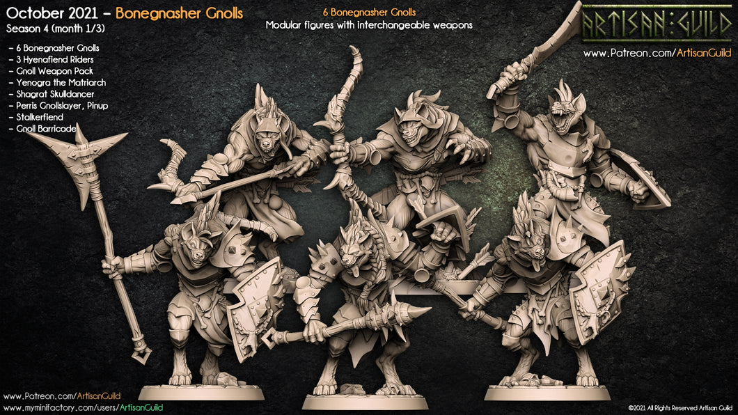 3D Printed Artisan Guild Modular Bonegnasher Gnolls Bonegnasher Gnolls 28mm 32mm