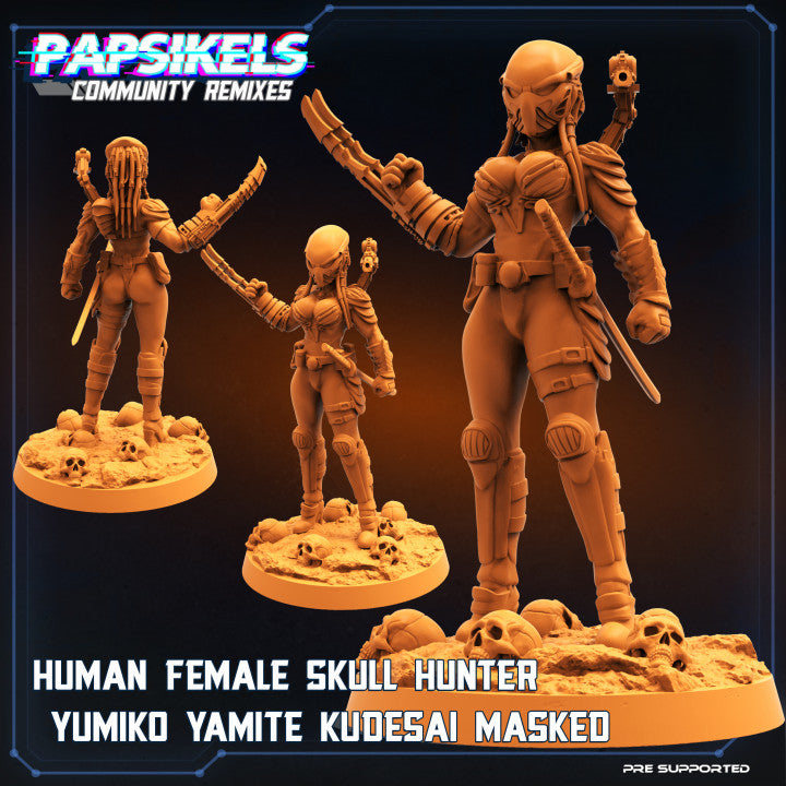 3D Printed Papsikels Human Female Skull Hunter Yumiko Yamite Kudesai Skull Hunters 2 The Exterminators 28mm 32mm