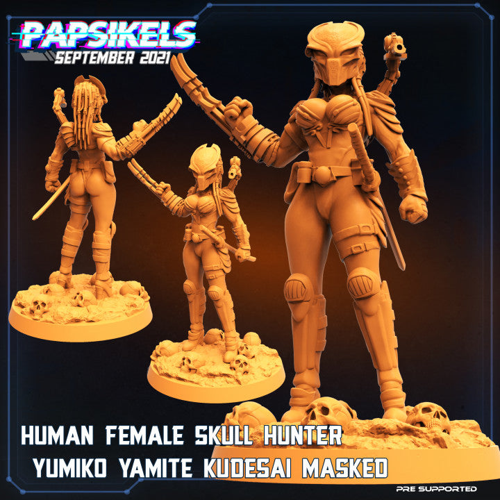 3D Printed Papsikels Human Female Skull Hunter Yumiko Yamite Kudesai Skull Hunters 2 The Exterminators 28mm 32mm