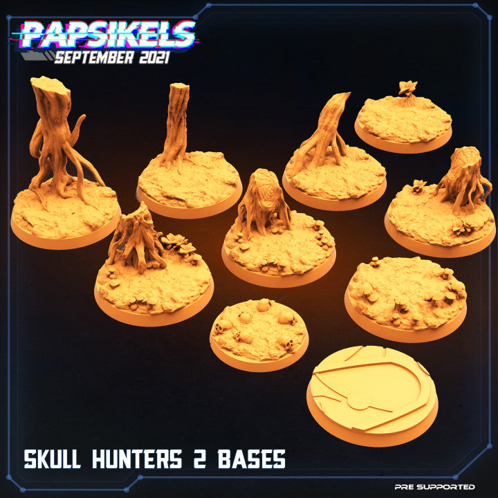 3D Printed Papsikels Skull Hunter Bases Set 2 Skull Hunters 2 The Exterminators 28mm 32mm