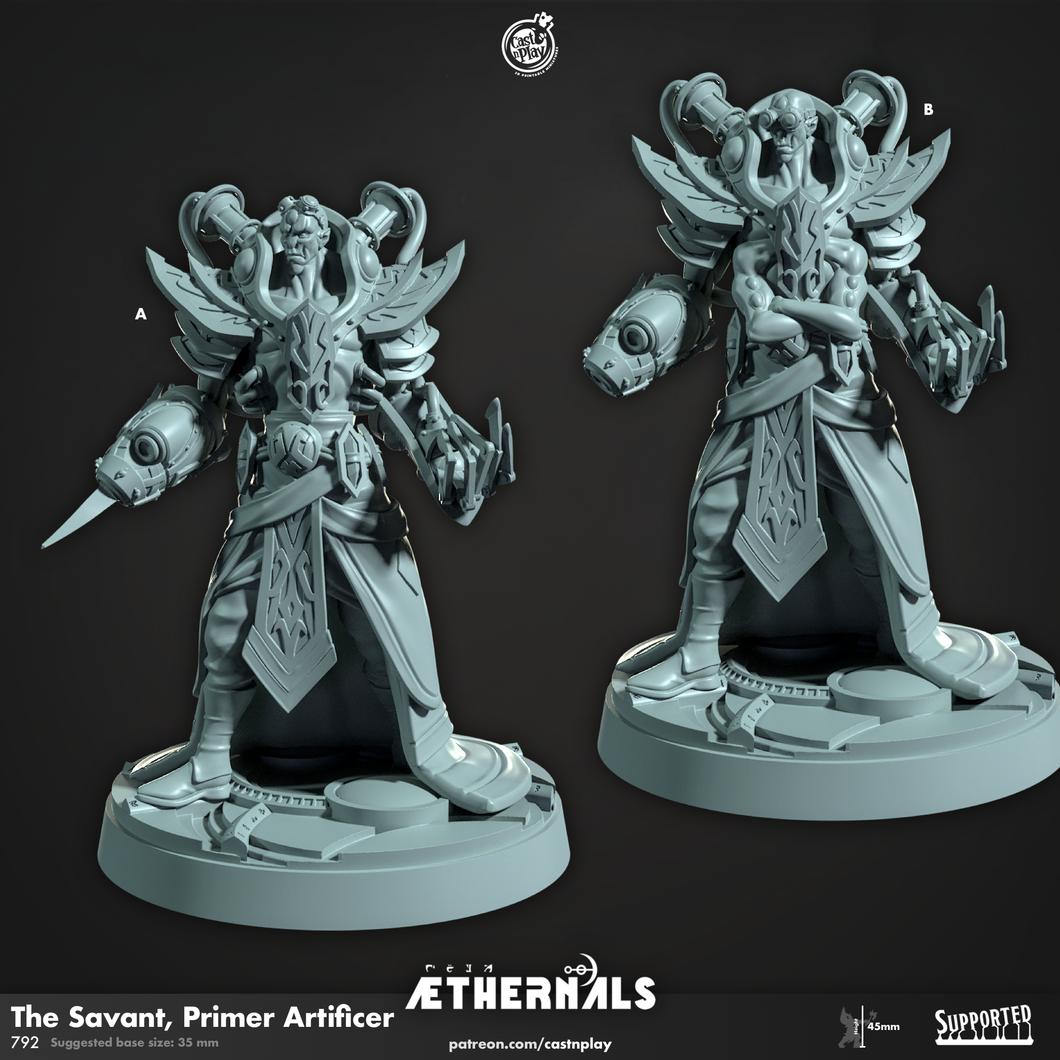 3D Printed Cast n Play The Savant Primer Artificer Aethernals Collection 28mm 32mm D&D