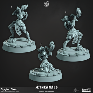 3D Printed Cast n Play Stygian Siren Aethernals Collection 28mm 32mm D&D