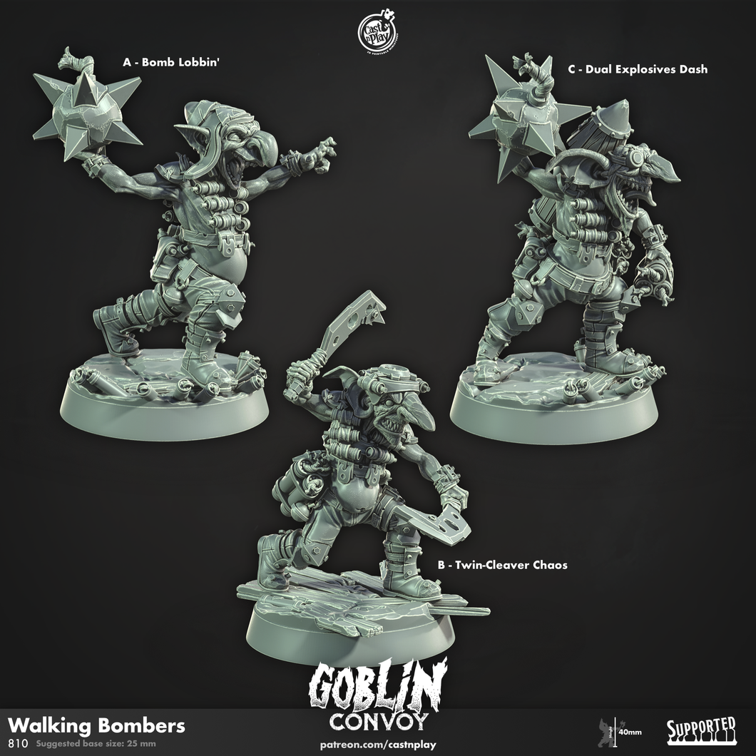 3D Printed Cast n Play Walking Bombers The Goblin Convoy 28mm 32mm D&D