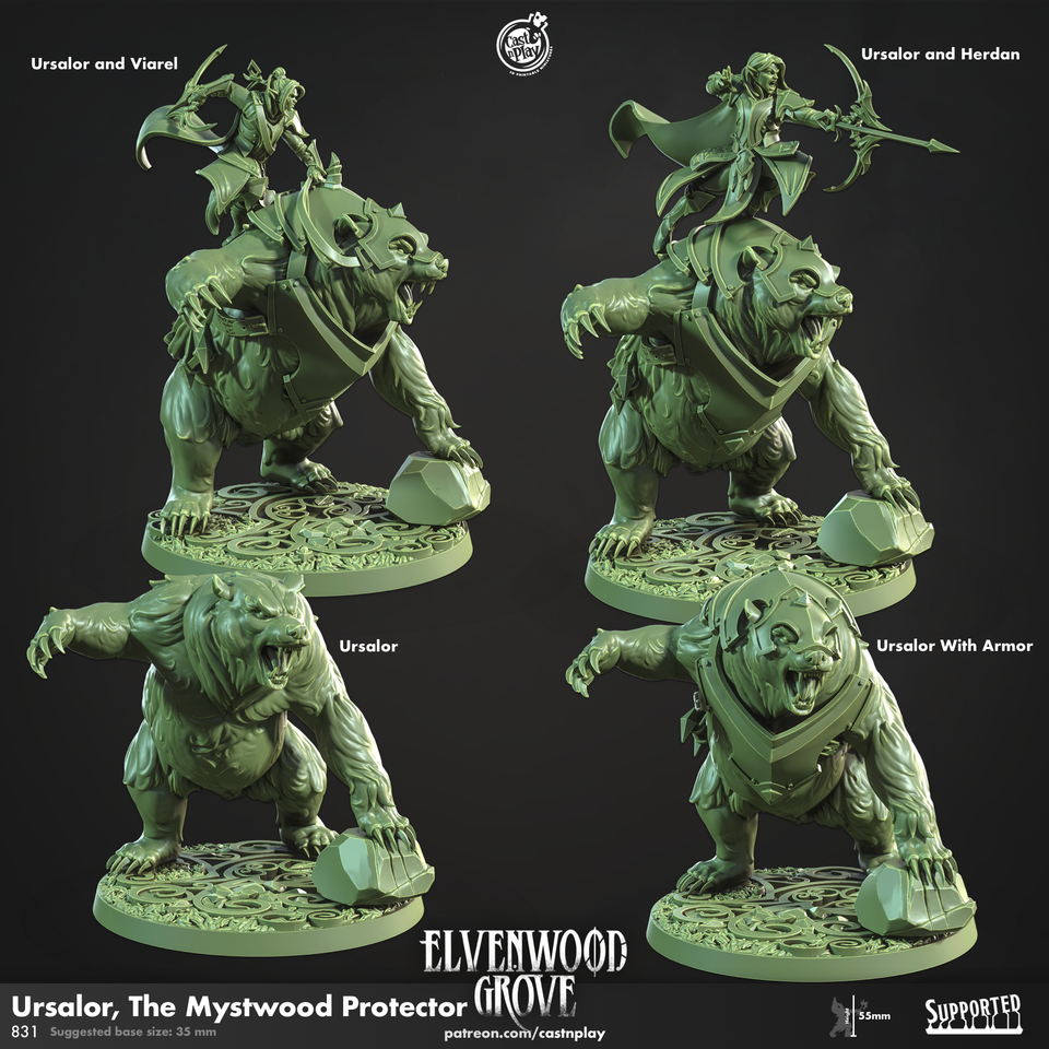 3D Printed Cast n Play Ursalor The Mystwood Protector Elvenwood Grove Set 28mm 32mm D&D
