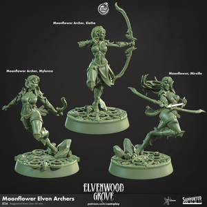 3D Printed Cast n Play Moonflower Elven Archers Elvenwood Grove Set 28mm 32mm D&D