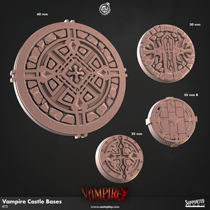 3D Printed Cast n Play Vampire Castle Bases Vampires Set 28mm 32mm D&D