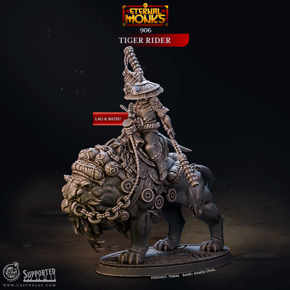 3D Printed Cast n Play Tiger Rider Eternal Monks Set 28mm 32mm D&D