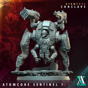 3D Printed Archvillain Games Atomcore Sentinel Atomcore - Conclave 28 32mm D&D