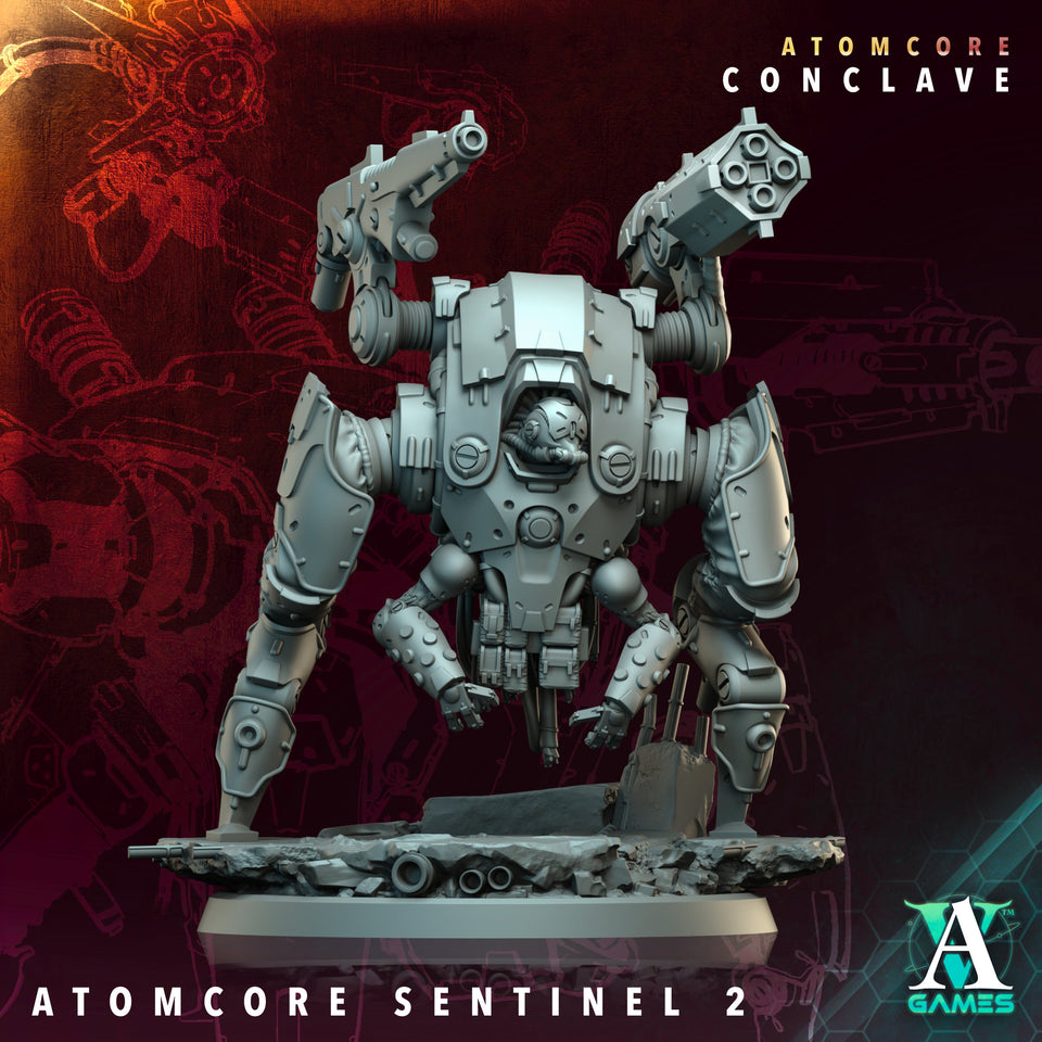 3D Printed Archvillain Games Atomcore Sentinel Atomcore - Conclave 28 32mm D&D