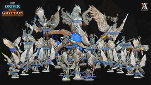 3D Printed Archvillain Games Astral Court Order of the Gryphon - Astral Gryphon Riders 28mm 32mm D&D