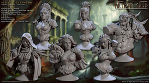 3D Printed Artisan Guild Veiled Sisterhood Bust Set 28mm 32mm