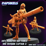 3D Printed Papsikels Anti Monster Defence Force 3rd Division Captain October 2024 Cyberpunk 28mm 32mm