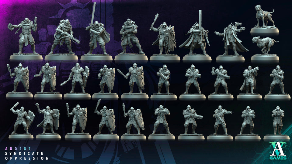 3D Printed Archvillain Games Ardere Questor Ardere - Syndicate Oppression 28 32mm D&D