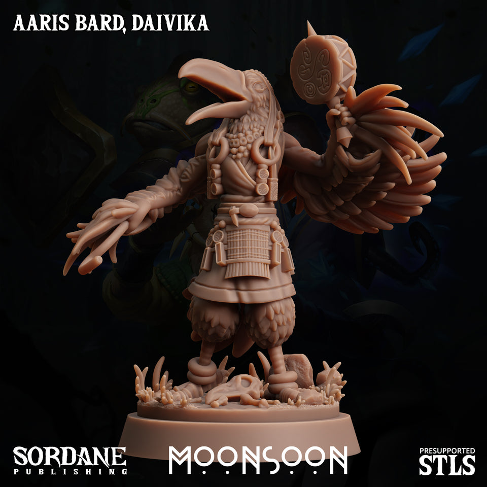 3D Printed Sordane Publishing Aaris Bard Daivika Moonsoon 28 32mm D&D
