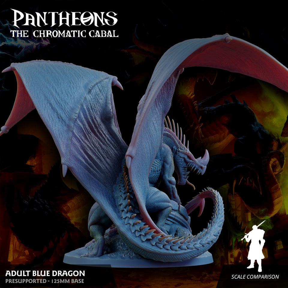 3D Printed Sordane Publishing Adult Blue Dragon Pantheons The Chromatic Cabal 28 32mm D&D