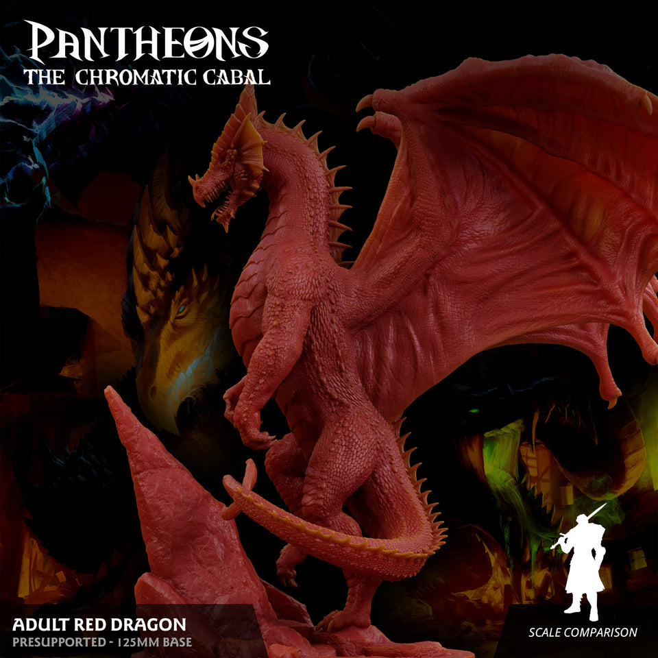 3D Printed Sordane Publishing Adult Red Dragon Pantheons The Chromatic Cabal 28 32mm D&D