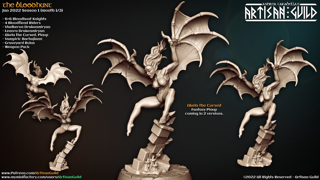 3D Printed Artisan Guild Akela the Cursed The Bloodhunt 28mm 32mm