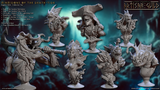 3D Printed Artisan Guild Mirmidons of the Death-Tide Busts Set 28mm 32mm