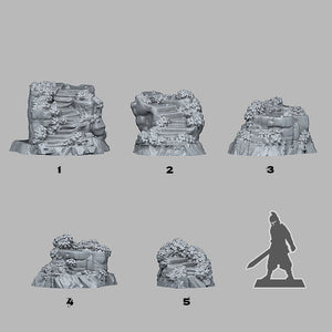 3D Printed Fantastic Plants and Rocks Ancient Magic Stairs 28mm - 32mm D&D Wargaming
