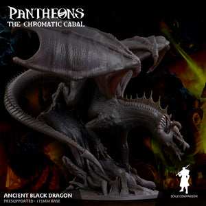 3D Printed Sordane Publishing Ancient Black Dragon Pantheons The Chromatic Cabal 28 32mm D&D