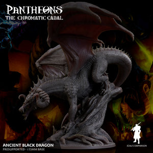 3D Printed Sordane Publishing Ancient Black Dragon Pantheons The Chromatic Cabal 28 32mm D&D