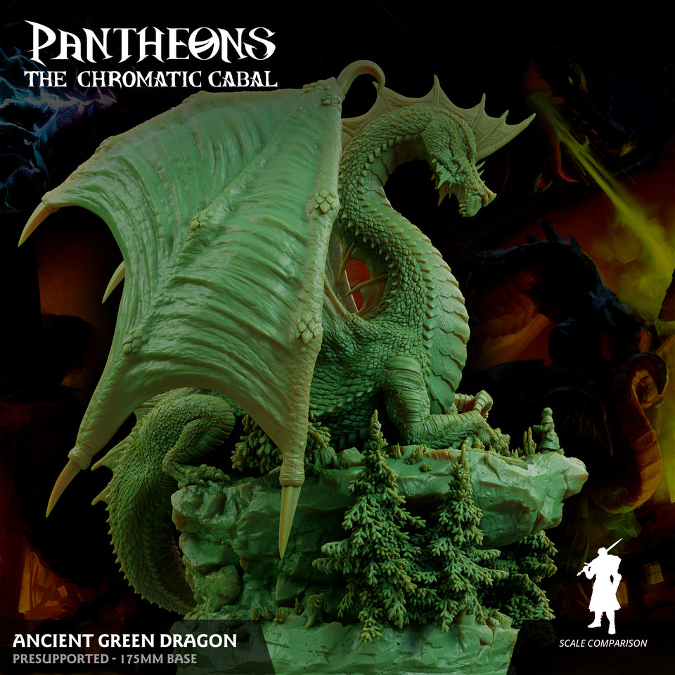 3D Printed Sordane Publishing Ancient Green Dragon Pantheons - The Chromatic Cabal  28 32mm D&D