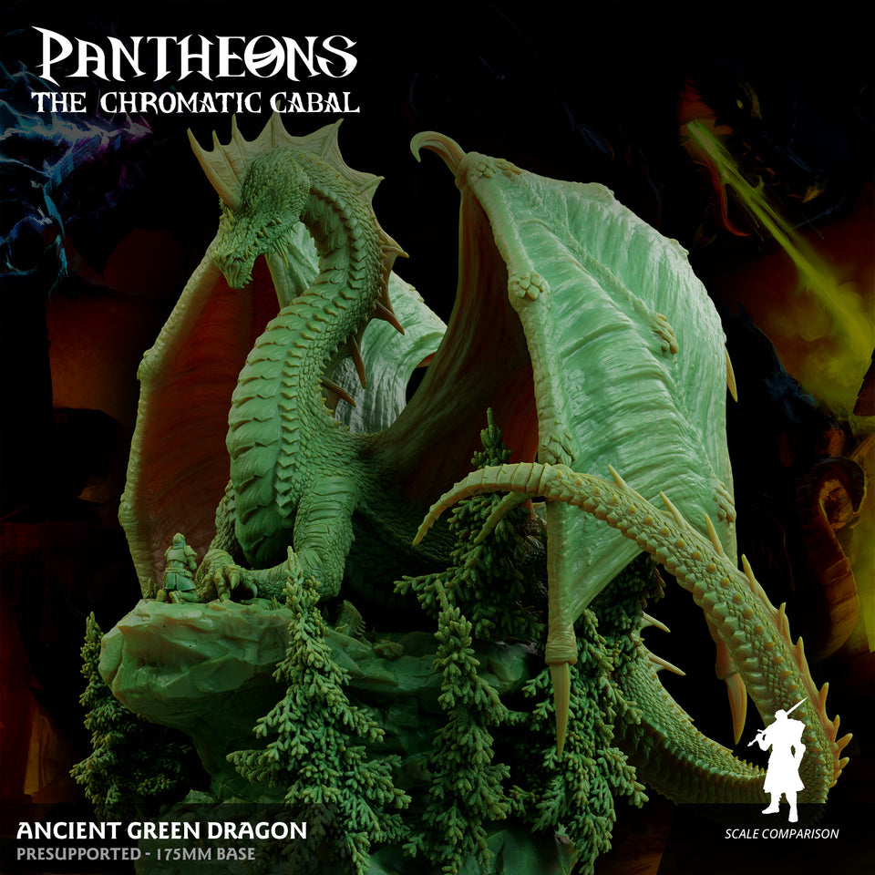 3D Printed Sordane Publishing Ancient Green Dragon Pantheons - The Chromatic Cabal  28 32mm D&D