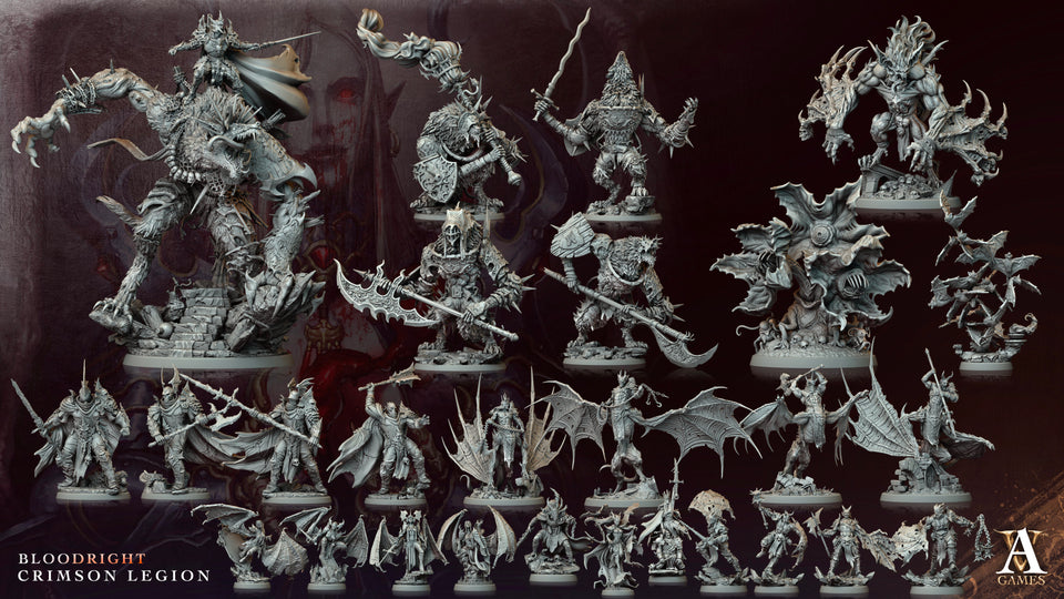 3D Printed Archvillain Games Blutgeir Lamia Bloodright - Crimson Legion 28 32mm D&D