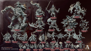 3D Printed Archvillain Games Blutgeir Lamia Bloodright - Crimson Legion 28 32mm D&D