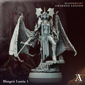 3D Printed Archvillain Games Blutgeir Lamia Bloodright - Crimson Legion 28 32mm D&D