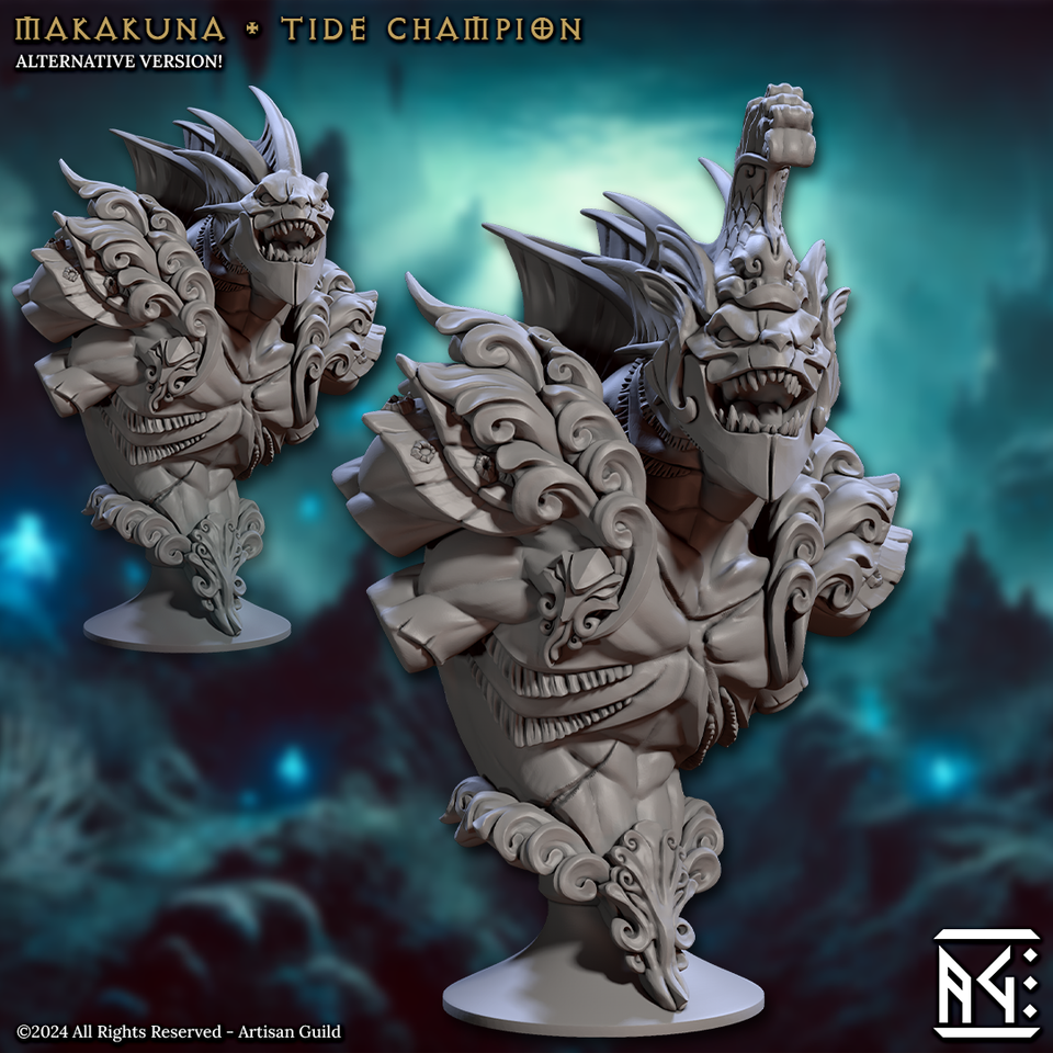 3D Printed Artisan Guild Mirmidons of the Death-Tide Busts Set 28mm 32mm