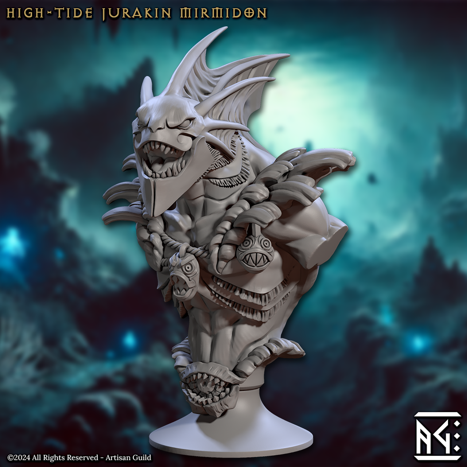3D Printed Artisan Guild Mirmidons of the Death-Tide Busts Set 28mm 32mm