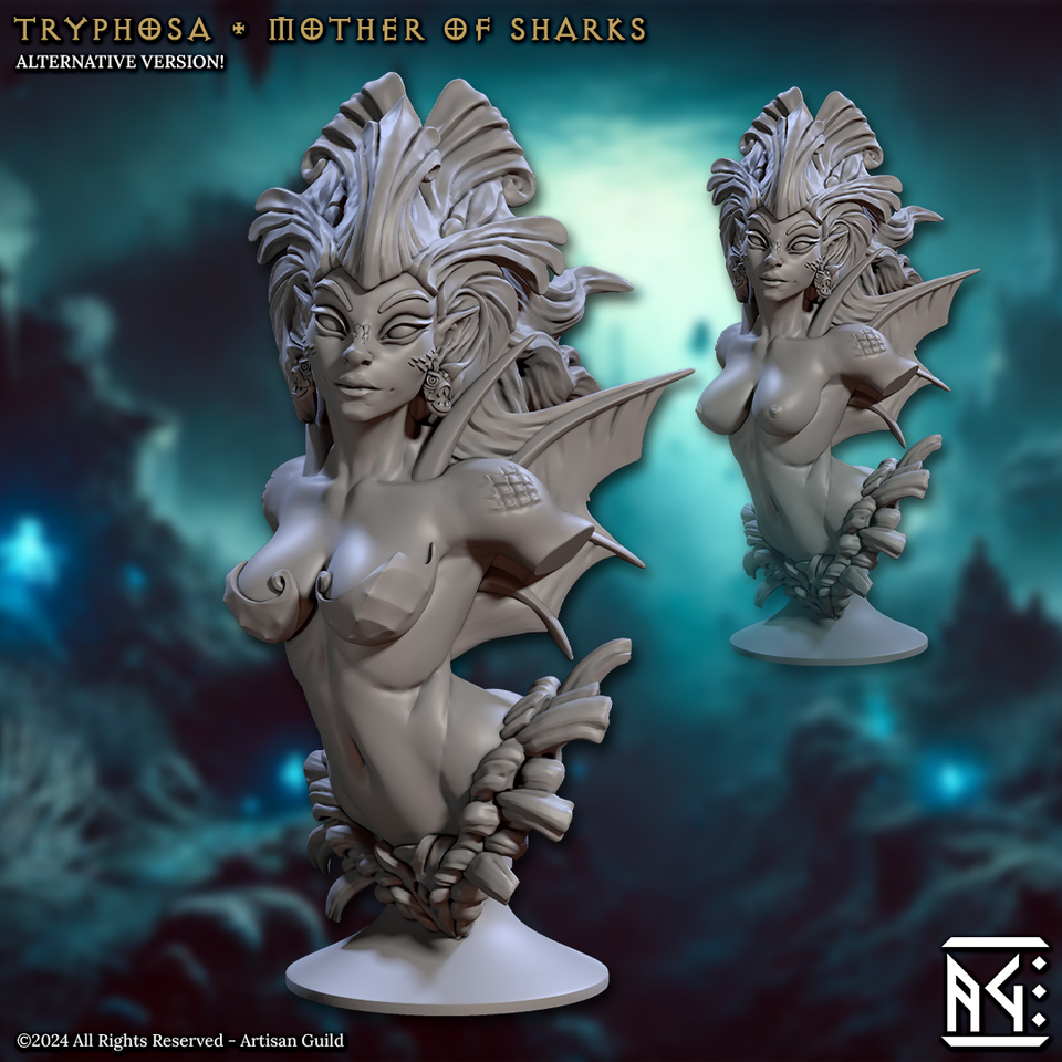 3D Printed Artisan Guild Mirmidons of the Death-Tide Busts Set 28mm 32mm