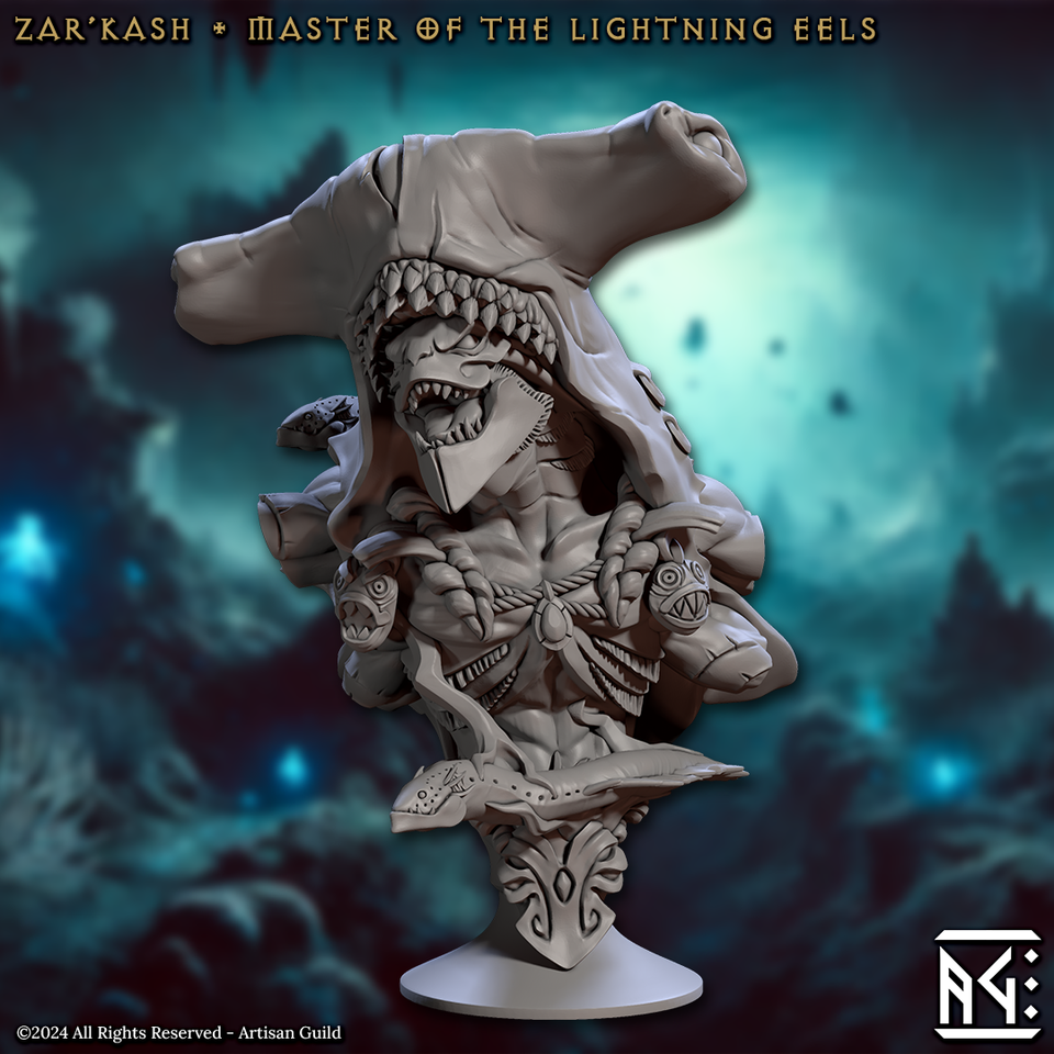 3D Printed Artisan Guild Mirmidons of the Death-Tide Busts Set 28mm 32mm