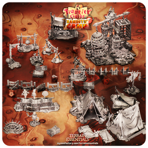 3D Printed Cast n Play Shooting Area Bandits Camp Terrain Set 28mm 32mm D&D