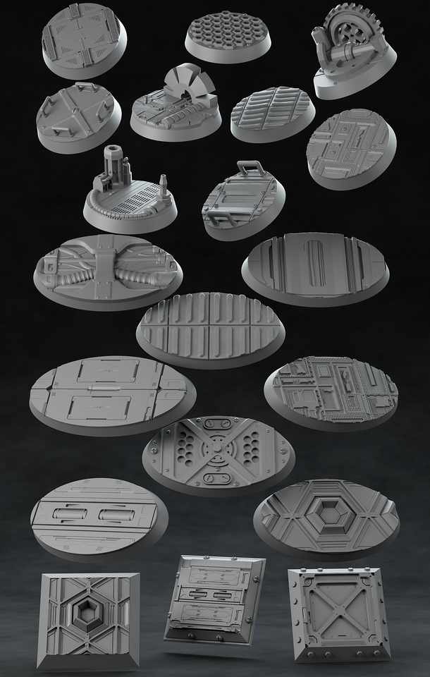 3D Printed Nafarrate Space Orc Bases Set Space Orcs 28 32 mm D&D