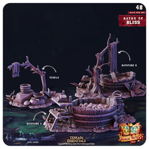 3D Printed Cast n Play Red Magic Spa Set 28mm 32mm D&D