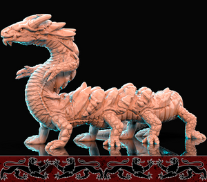 3D Printed Nafarrate Behir Bestiary Vol. 1 Bestiary Creatures Volume 1 28mm 32mm D&D
