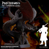 3D Printed Sordane Publishing Wyrmling Black Dragon Pantheons - The Chromatic Cabal 28 32mm D&D