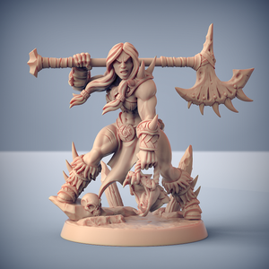3D Printed Artisan Guild Brunilde Snakeslayer Dragonpeak Barbarians 28mm 32mm