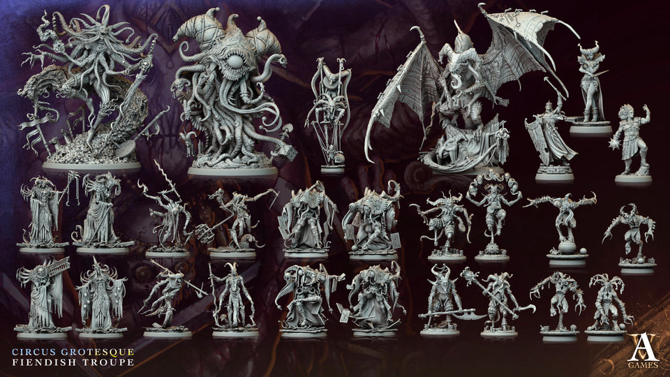 3D Printed Archvillain Games Moritus Circus Grotesque Fiendish Troupe 28 32mm D&D