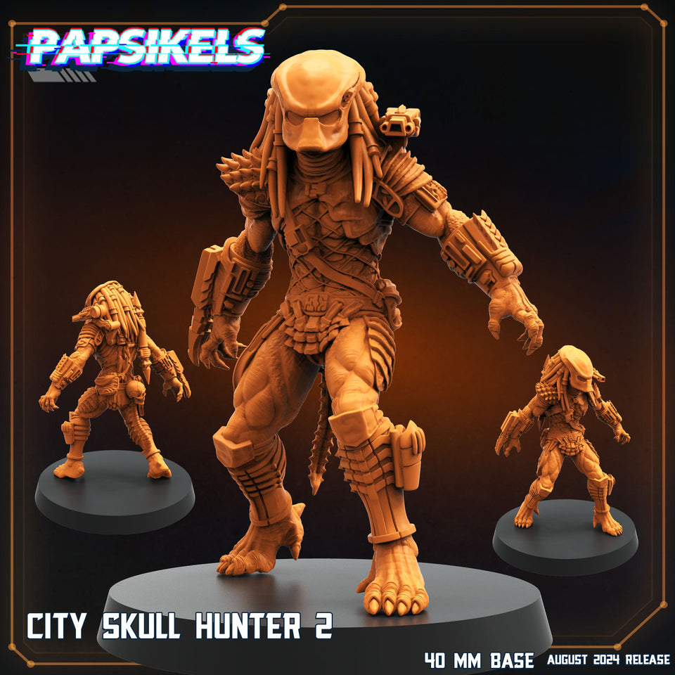 3D Printed Papsikels August 2024 Scifi City Skull Hunter Set28mm 32mm