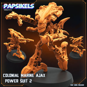 3D Printed Papsikels Colonial Marine Ajax Power Suit Set May 2025 Alien vs. Humans Reconnaissance 28mm 32mm